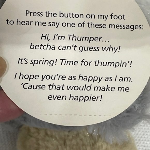 Large Disney Bambi's Thumper plush. New with tags. - Picture 8 of 8